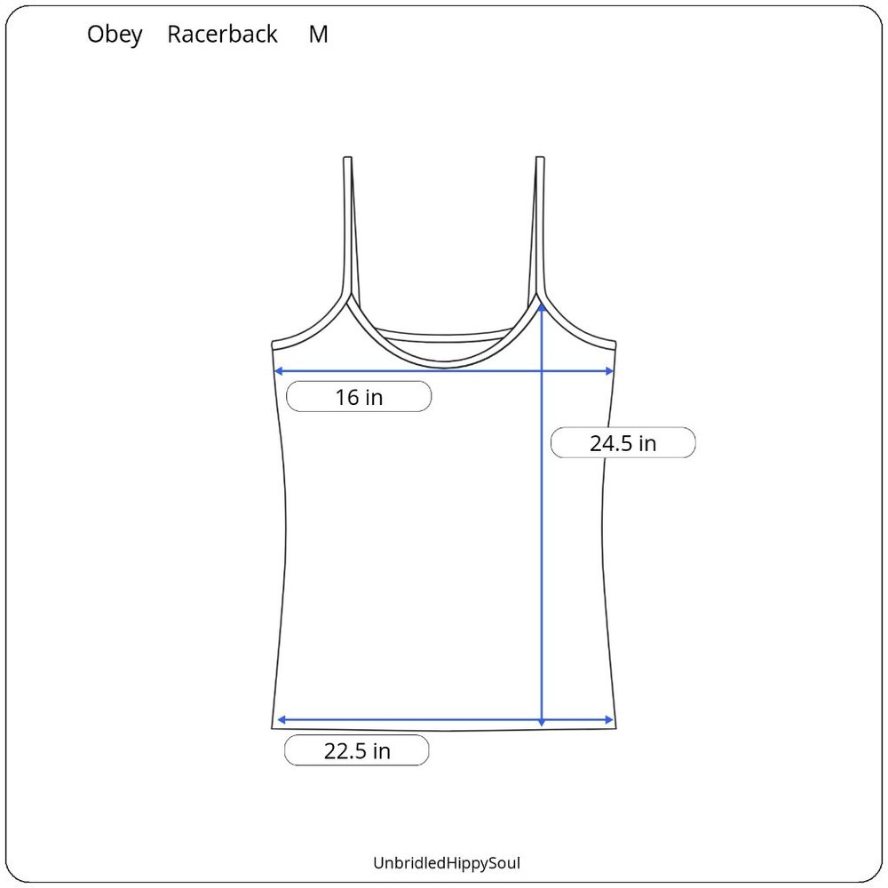 Obey Loose Fit Blue White Speckled Racerback Tank Top Size M - Picture 13 of 13